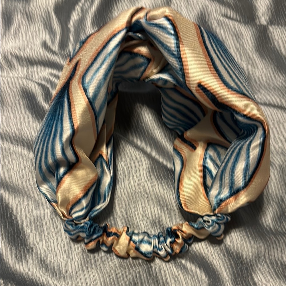 Anthropologie Striped Blue and Cream Headband